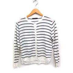 ロッソ ROSSO アーバンリサーチ ボーダー柄 ニット カーディガン 丸首 F オフホワイト 白 /FT36