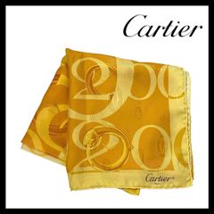 極美品】Cartie カルティエ フランス製 シルク 大判スカーフ ストール