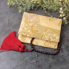 帯リメイク　数珠入れ　数珠ケース　念珠入れ　小物入れ　袱紗タイプ　J-15-073 ハンドメイド　和風　和柄