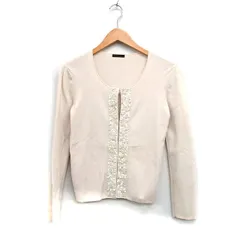 トゥービーシック TO BE CHIC カーディガン 長袖 ビジュー ベージュ /KT42