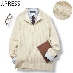 日本製 ジェイプレス J.PRESS 鹿の子 ポロシャツ F イエローベージュ 