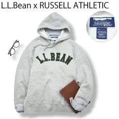 【コラボ】 90s エルエルビーン L.L.Bean x ラッセルアスレティック  RUSSELL ATHLETIC  ロゴ スウェット フーディー パーカー S 霜降りグレー レディース ♪