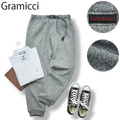 【定番】 グラミチ Gramicci ボンディング ニット フリース ナロー リブ パンツ ジップアップ バックルベルト L グレー アウトドア カジュアル ウェア タウンユース レジャー メンズ