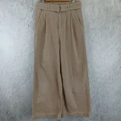 URBAN RESEARCH DOORS  ロングパンツ ストレッチ コーデュロイ 無地 ボトムス レディース 36サイズ ベージュ  ベルト付き〇◇