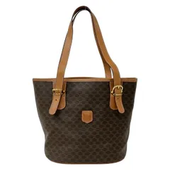 CELINE(セリーヌ) トートバッグ マカダム柄 ダークブラウン×ベージュ×ブラウン レザー