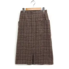 ロペピクニック ROPE Picnic チェック タイトスカート ミディ丈 スリット 36 ブラウン 茶 /FT31