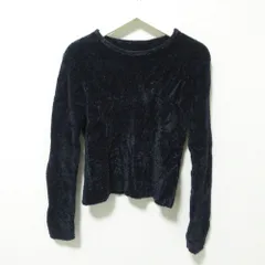 美品 BEAUTY&YOUTH ビューティー＆ユース ユナイテッドアローズ リサイクルナイロンモール コンパクトニット プルオーバー ネイビー レディース 古着 中古 USED