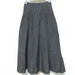 美品 23SS JUSGLITTY ジャスグリッティー ナイロン ロング タックフレアスカート 43230090 0 ブラック レディース 古着 中古 USED