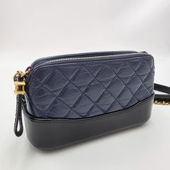 CHANEL シャネル ガブリエル ヴィンテージカーフ チェーンウォレット ネイビー ゴールド×シルバー金具 25番台 A94505