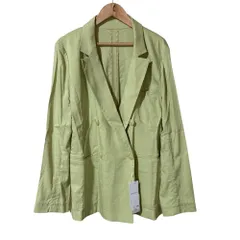 未使用 22SS AND COUTURE アンドクチュール ストレッチ ダブルテーラードジャケット 38 ライトグリーン レディース 古着 中古 USED