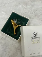SWAROVSKI スワロフスキー クリアフラワー ブローチ 花