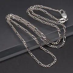 M067 ヴィンテージ 925刻印 ネックレス フィガロチェーン デザイン シルバー