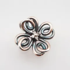 Q726 ダイヤモンド 0.04ct SV925刻印 ペンダント トップ クローバー デザイン シルバー チャーム ヘッド 4月誕生石