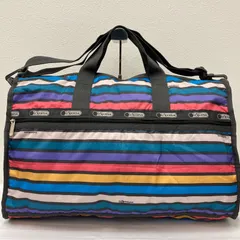 9433　LeSportsac　レスポートサック　 ボストンバッグ　2way　大容量　 旅行　ラージウィークエンダー　 ボーダー　総柄　カラフル　ナイロン　 軽量　レディース
