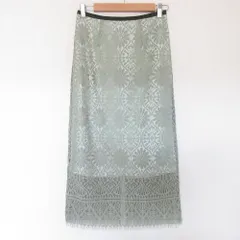 美品 Spick & Span スピックアンドスパン トルコレーススカート 34 カーキ レディース 古着 中古 USED