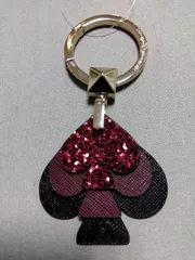 M10　ケイトスペード　kate spade new york　アクセサリー　キーリング　バッグチャーム　レザー　ラメ加工　グリッター　キーフォブ