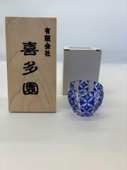 週末セール❗️切子ガラス抹茶碗 藍るり KAGAMI CRYSTAL製 - メルカリ
