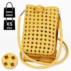 パサールバッグ XS イエロー スマホ スマホケース 携帯 電話 ミニ財布 コンパクト ショルダーバッグ かごバッグ 軽量 洗える メルカドバッグ パサール メルカド バッグ かばん カバン ビニール プラ 丈夫 EX 女性 イムイム