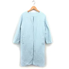 グレイル GRL ノーカラー 起毛 コート アウター ラグランスリーブ ロング L ライトブルー /NT8