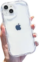 竹下工房 うねうね模様 ウェーブ スマホ ケース《波状が可愛い》うねうねスマホケース (クリア,  iPhone15pro)