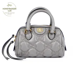 【中古】【美品】グッチ GUCCI GGマトラッセ レザー 2WAYハンドバッグ グレー 702251 レディース ショルダーバッグ ショルダー付き 箱付き 金具