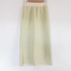 美品 6 ROKU ロク ビューティ＆ユース ユナイテッドアローズ ジャガードニットスカート 38 ライトグリーン レディース 古着 中古 USED