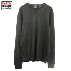 00s Calvin Klein Vネック メリノウール ニットセーター メンズ 表記Mサイズ