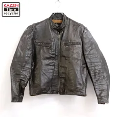 70s vintage Sears 裏地キルティング レザー シングルライダースジャケット メンズ Lサイズ相当
