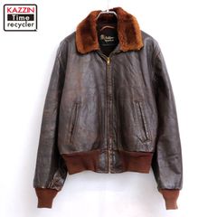 70s Sears G-1 レザー ジャケット ブルゾン ボア ブラウン 40 - メルカリ