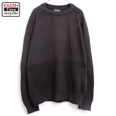 90s USA製 vintage LANDS' END 無地 コットン ニットセーター メンズ 表記Mサイズ