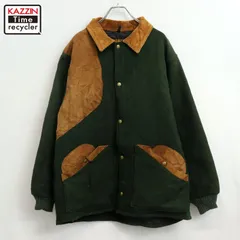 80s USA製 vintage WOOLRICH 襟コーデュロイ ガンパッチ ウールキルティング ハンティングジャケット メンズ 表記Lサイズ