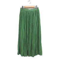 エムケー ミッシェルクラン MK MICHEL KLEIN プリーツスカート ロング マキシ丈 無地 シンプル 38 グリーン 緑 /FT21