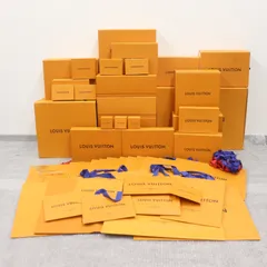 IT2DMRZCAYJA LOUIS VUITTON ルイヴィトン BOX 空き箱 ショッパー 純正 紙袋 リボン オレンジ ブランド箱 まとめ インテリア 紙袋30枚 箱27個