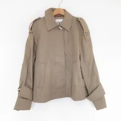 美品 ZARA ザラ ショートトレンチコート ジャケット XS カーキ レディース 古着 中古 USED