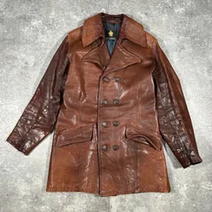 GOLDEN BEAR ゴールデンベアー LEATHER JACKET レザージャケット レザーハーフコート ブラウン 茶色 USA製 アメリカ 60's