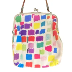 美品 SOUSOU ソウソウ 武鑓織布 備前織 絵具皿 えのぐざら がま口 ショルダーポーチ マルチカラー レディース 古着 中古 USED