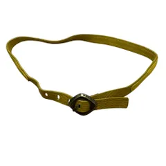 良品 DIESEL ディーゼル ピンバックル レザーベルト イエロー レディース 古着 中古 USED