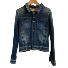 美品 YANUK ヤヌーク ストレッチ スウェット デニム ジャケット ブルゾン XSサイズ インディゴ レディース 古着 中古 USED