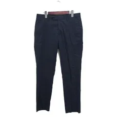 グリーンレーベルリラクシング ユナイテッドアローズ green label relaxing スラックス テーパードパンツ センタープレス 無地 綿混 L チャコールグレー /FT8