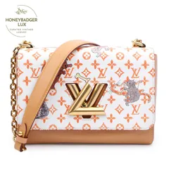 【中古】【未使用品】LOUIS VUITTON 　ルイヴィトン 　キャットグラム 　モノグラム　ツイストMM M44460　チェーンバッグ　斜め掛け　ブロン ホワイト
