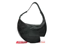 ■新品同様■ KENZO ケンゾー ポリエステル×レザー ワンハンドル ショルダーバッグ ハンドバッグ 肩掛け メンズ ブラック系 FP5858