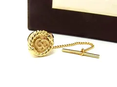 ■極美品■ ChristianDior クリスチャンディオール ヴィンテージ タイピン ピンブローチ アクセサリー メンズ ゴールド系 FU5636