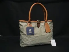 ■新品■未使用■ russet ラシット ナイロン×レザー トートバッグ ショルダー 肩掛け ライトグレー系×ブラウン系 BN6477