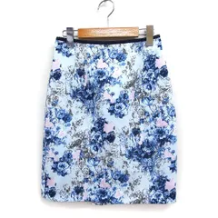 ジャスグリッティー JUSGLITTY タイトスカート ミニ 花柄 スリット 1 ライトブルー /FT41