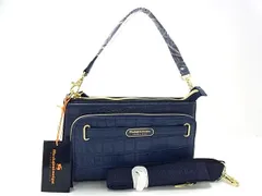 ■新品■未使用■ Moda Principe  モーダプリンチペ クロコダイル型押しレザー 2WAY ハンドバッグ ショルダー ネイビー系 BS1445