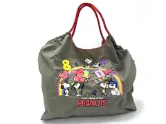 ■新品同様■ Ball＆Chain ボールアンドチェーン  ピーナッツコラボ スヌーピー ナイロン 巾着型 ハンドバッグ グレー系 FN8845