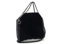 ■新品■未使用■ STELLA McCARTNEY ステラ マッカートニー ファラベラ タイニー ベロア ショルダー ハンドバッグ ブラック系 FN8666