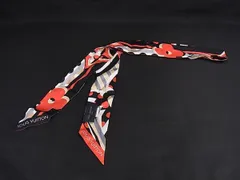 ■新品同様■ LOUIS VUITTON ルイヴィトン M76187 バンドーBB ポップ モノグラム リボンスカーフ レディース レッド系 FR7379