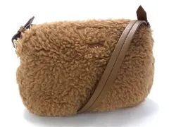 ■新品同様■ Max Mara マックスマーラ テディベア ボア×レザー ショルダーバッグ クロスボディ レディース ブラウン系 FV4597のサムネイル