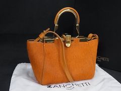 ✨未使用級✨ ZANCHETTI ハンドバッグ アムレット 20 ハラコ 赤 - メルカリ